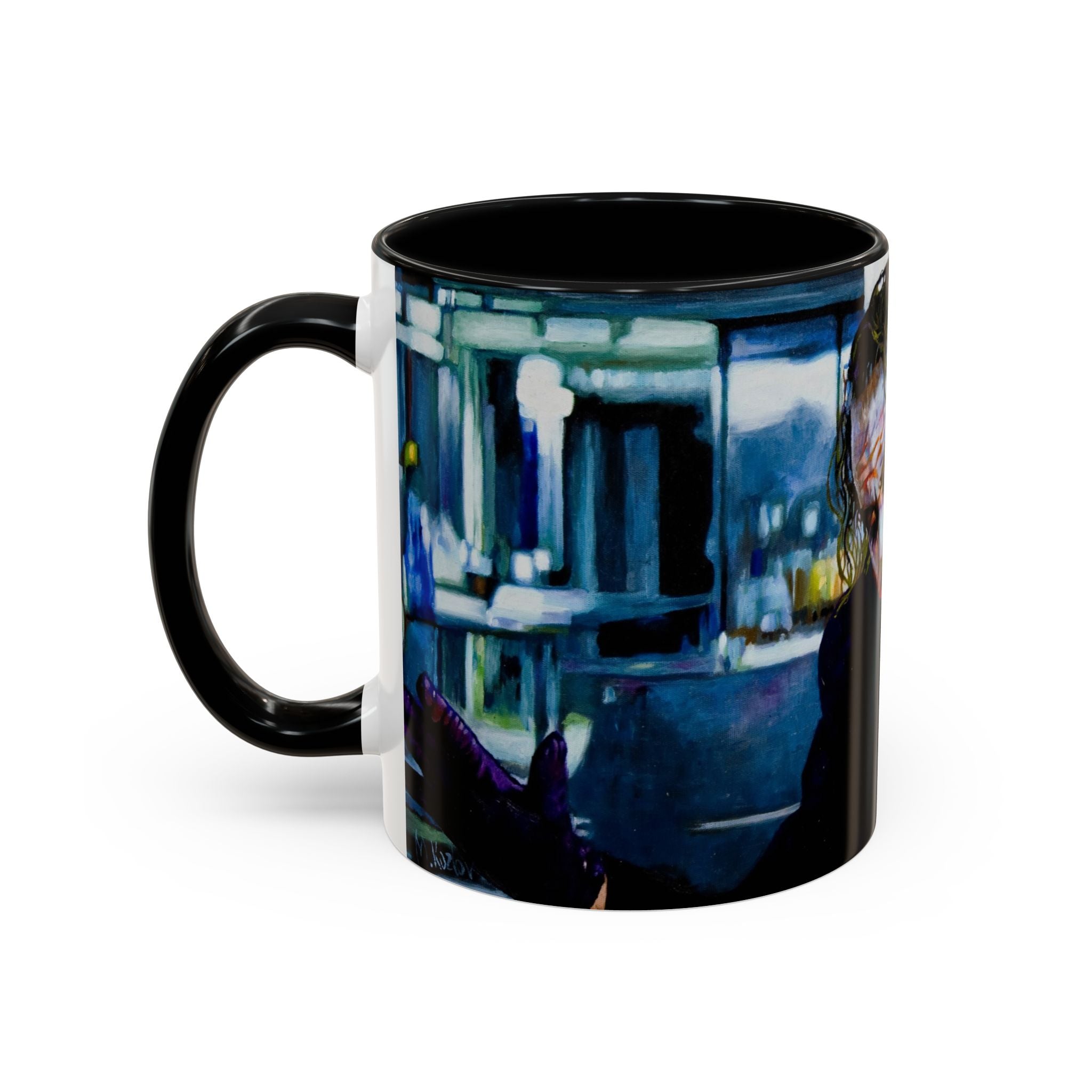 Dark Clown Villain Mug Hand-Painted Style Fan Art Pop Culture Coffee Cup  Comic Inspired Gift