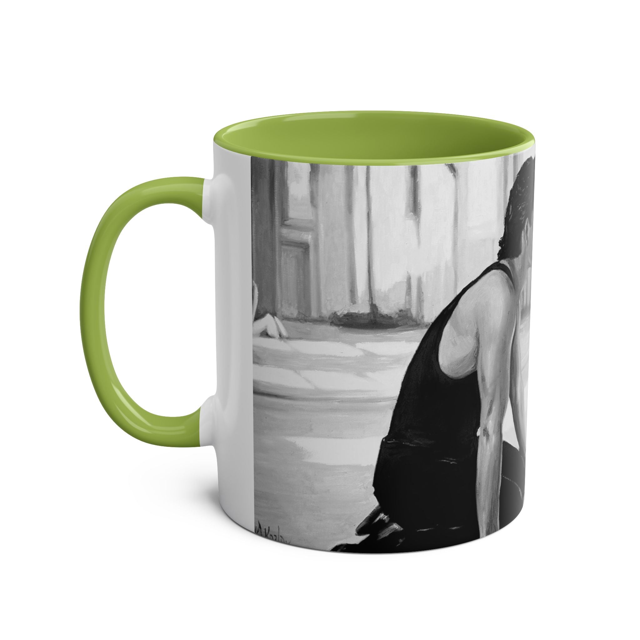 Dirty Dancing Scene  Abstract B&W Two-Tone Mug Cup, Novelty Ceramic Tea Cup, Unique Kitchen Drinkware, Home Decor Accent