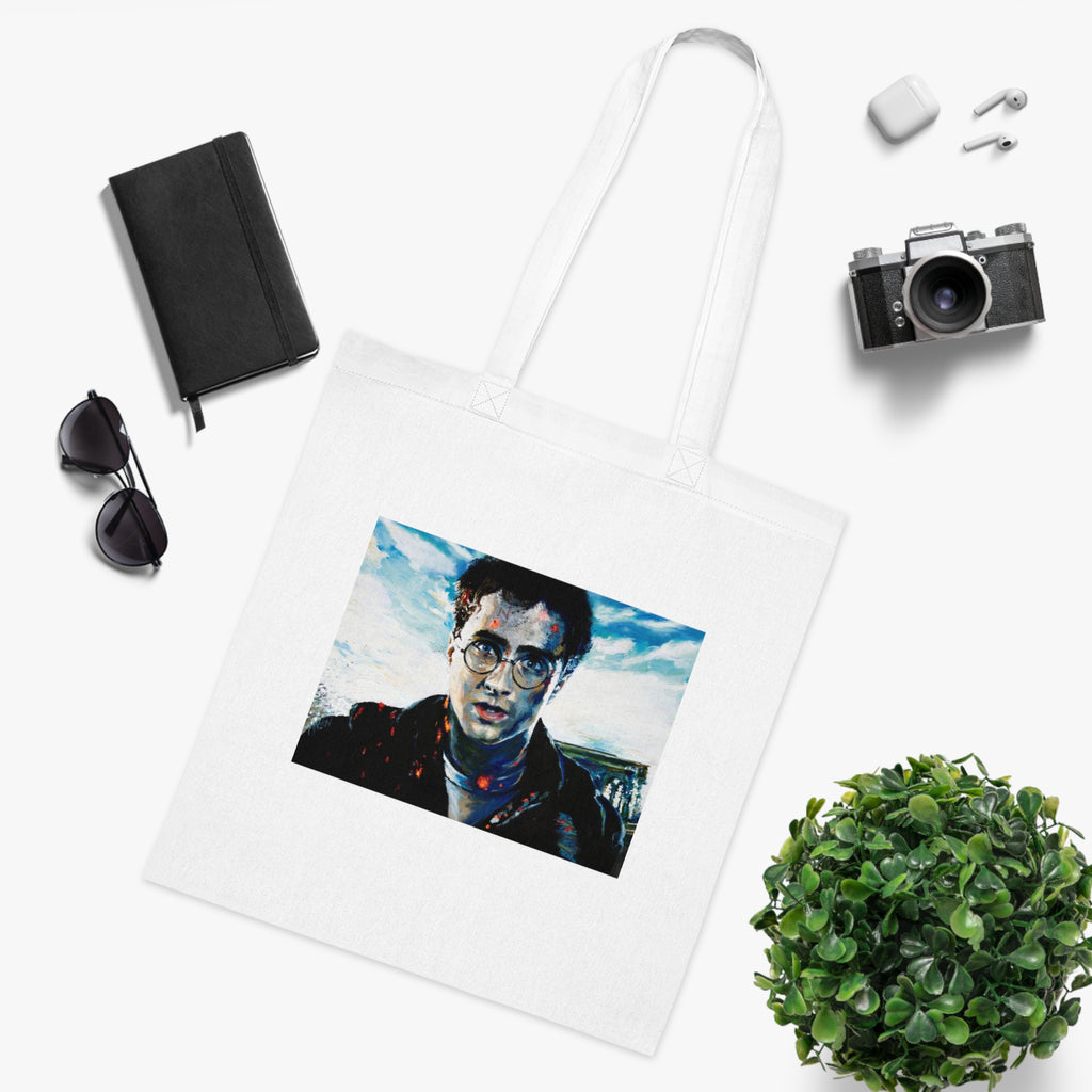 Wizard Academy Fantasy Magic Gift for Book Lovers  Cotton Tote Bag Eco-Friendly Shopping Tote, Book Lover's Accessory, Unique School Bag