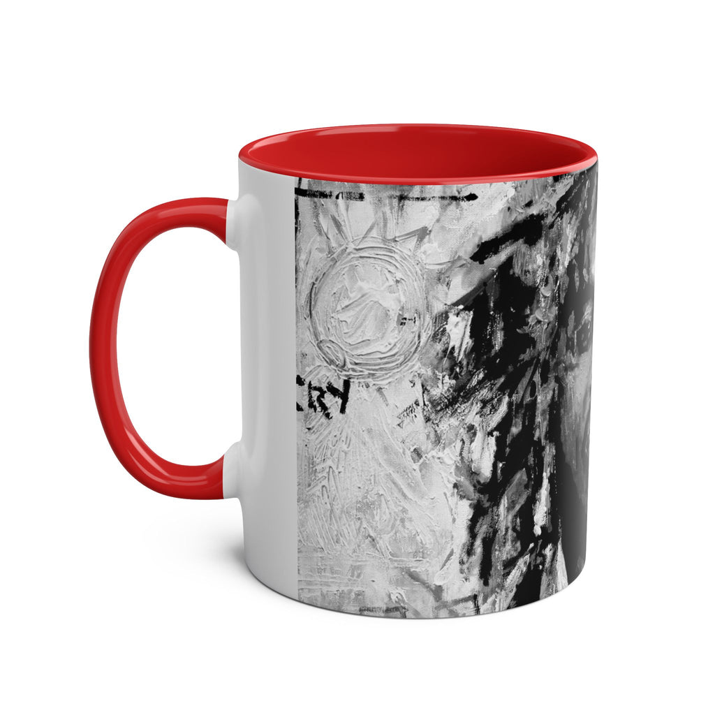 Bob Marley Abstract Two-Tone Coffee Mug – Reggae Music Fan Gift, 11oz