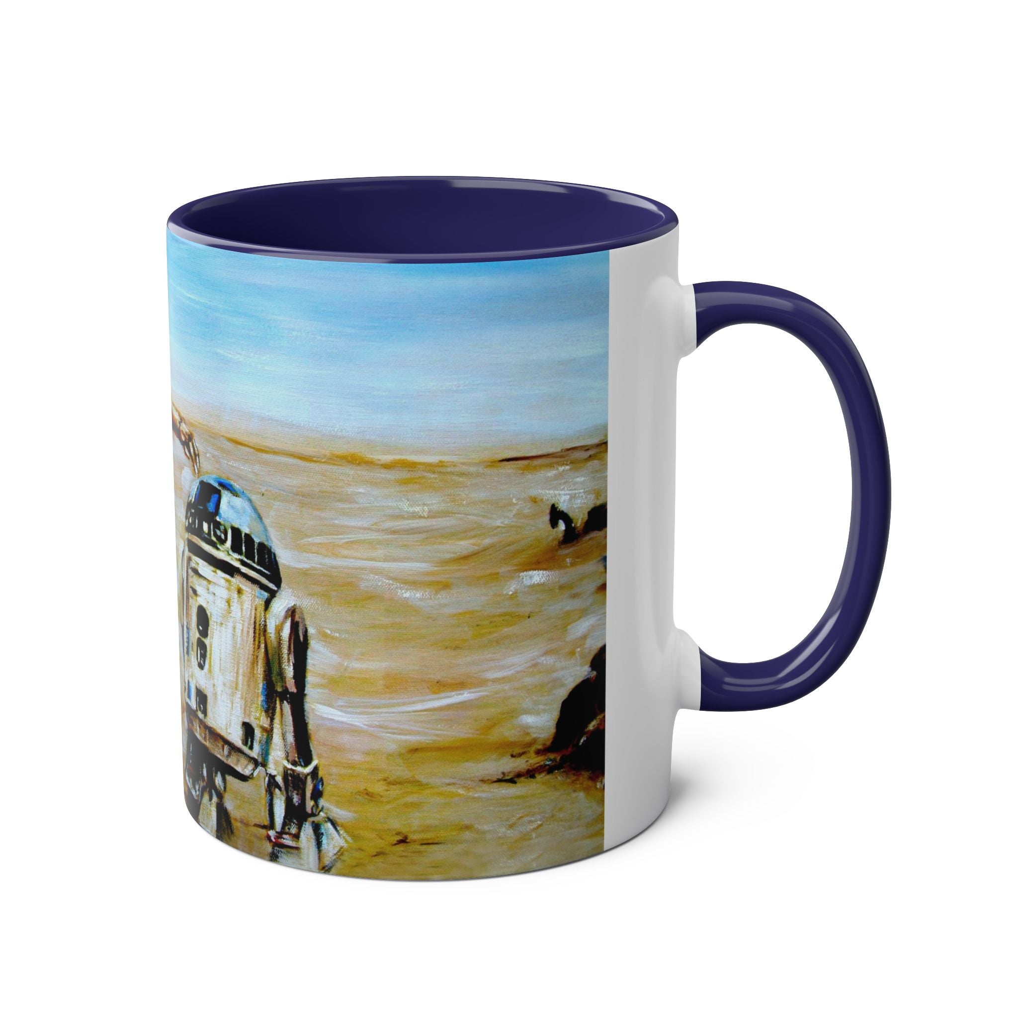 Starwars Abstract - Star Cutouts SC480 Official Star Wars The Droids R2-D2, C3P-O   Two-Tone Coffee Mugs, 11oz