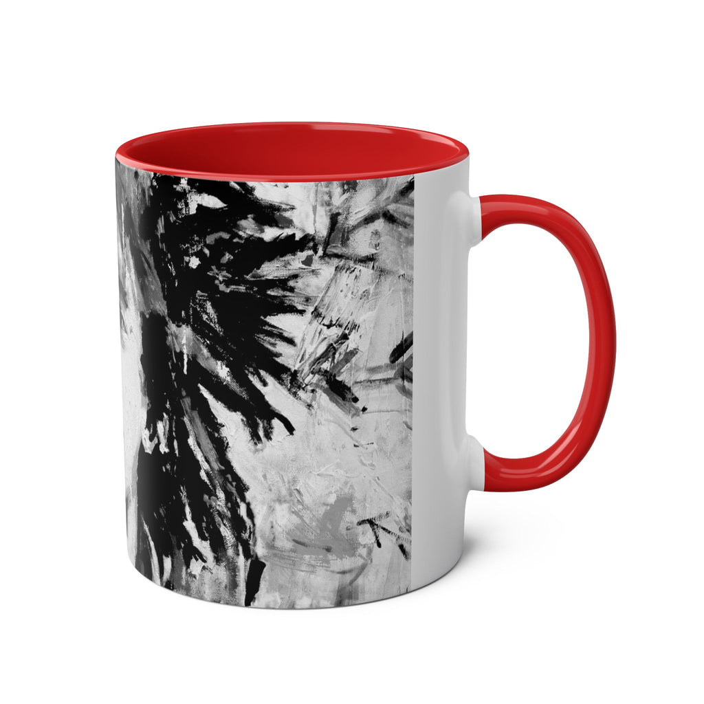 Bob Marley Abstract Two-Tone Coffee Mug – Reggae Music Fan Gift, 11oz