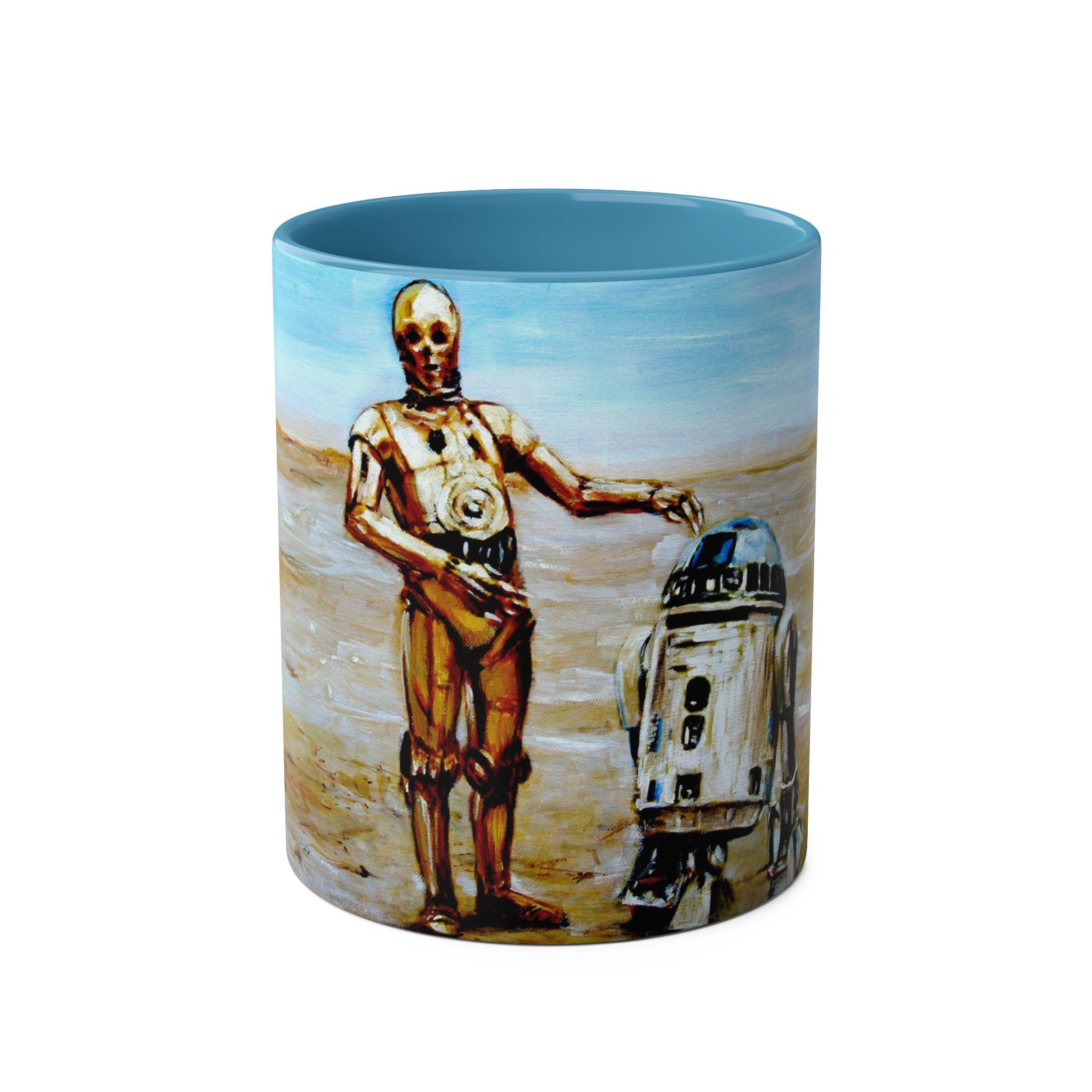 Starwars Abstract - Star Cutouts SC480 Official Star Wars The Droids R2-D2, C3P-O   Two-Tone Coffee Mugs, 11oz