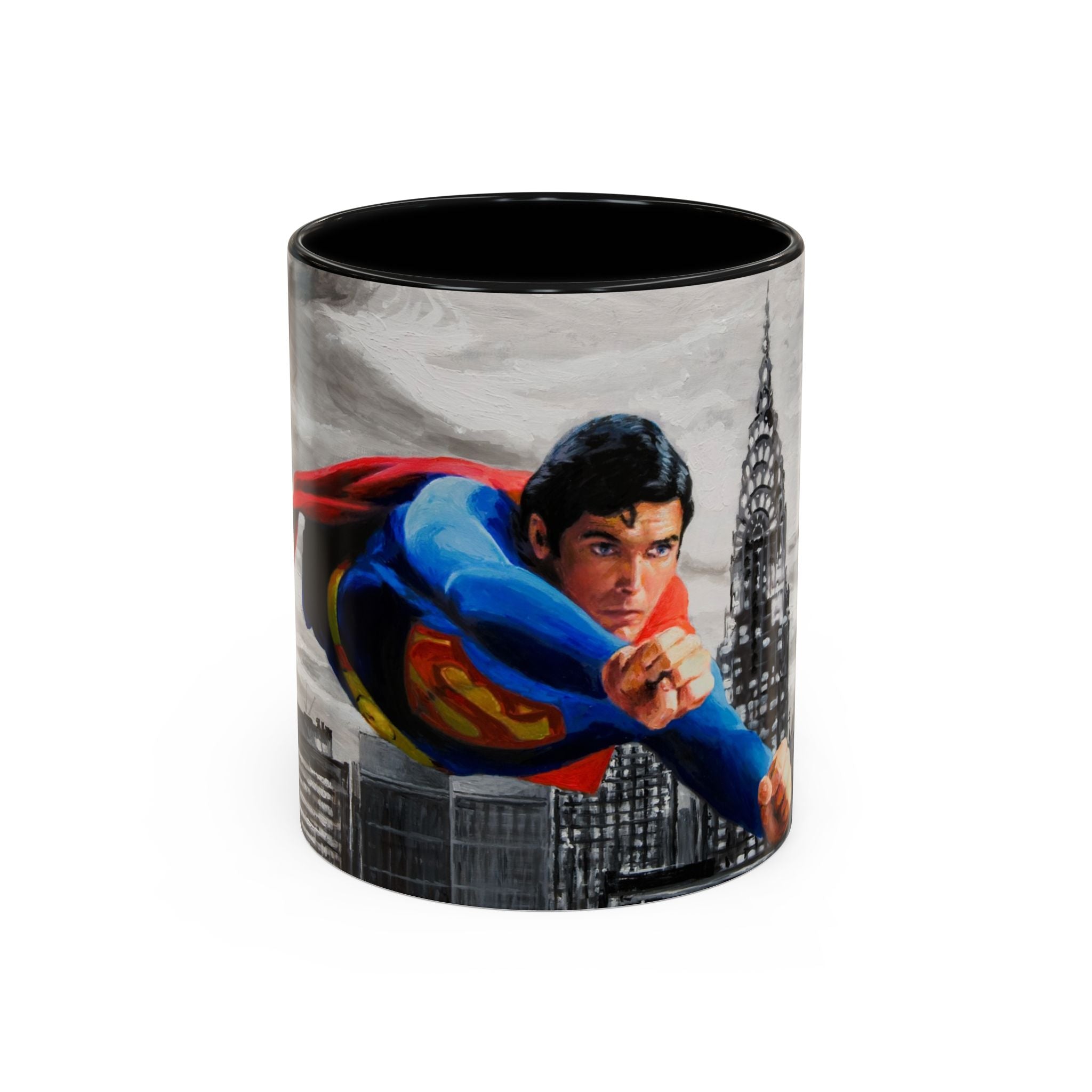 Superman Mug, Superhero Coffee Cup for Dad and Son, DC Comics Gift, Comic Book Fan Cup, Fathers Day Gift, Hero Accent Mug