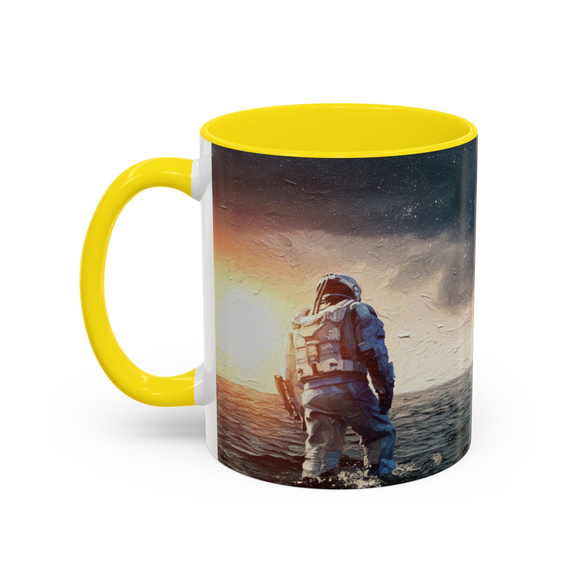 Interstellar Adventure Coffee Mug, Cosmic Mug for Space Lovers, Unique Gift for Astronauts, Artful Tea Cup, Perfect for Home or Office