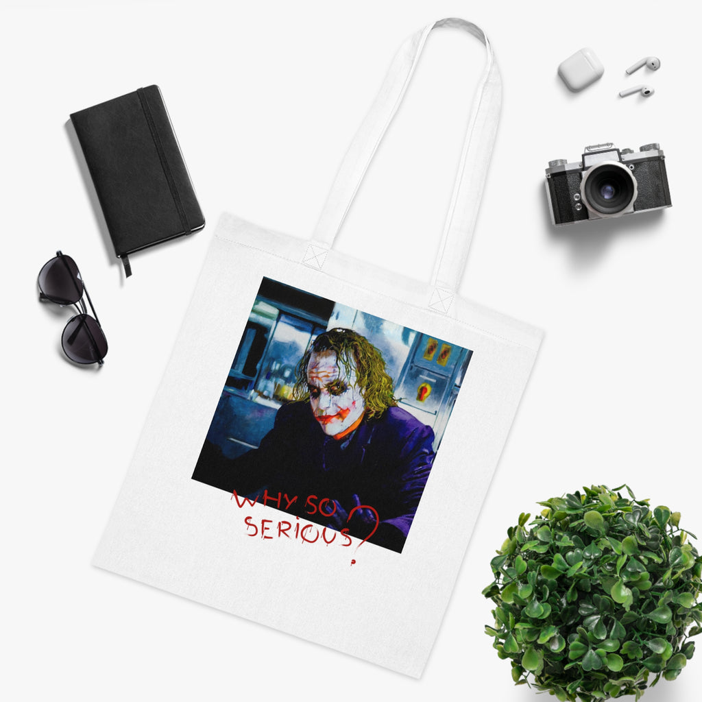 Joker Design - Why so Serious Eco-Friendly, Reusable Shopping Bag, Gift for Fans, Movie Merchandise, Halloween Decor
