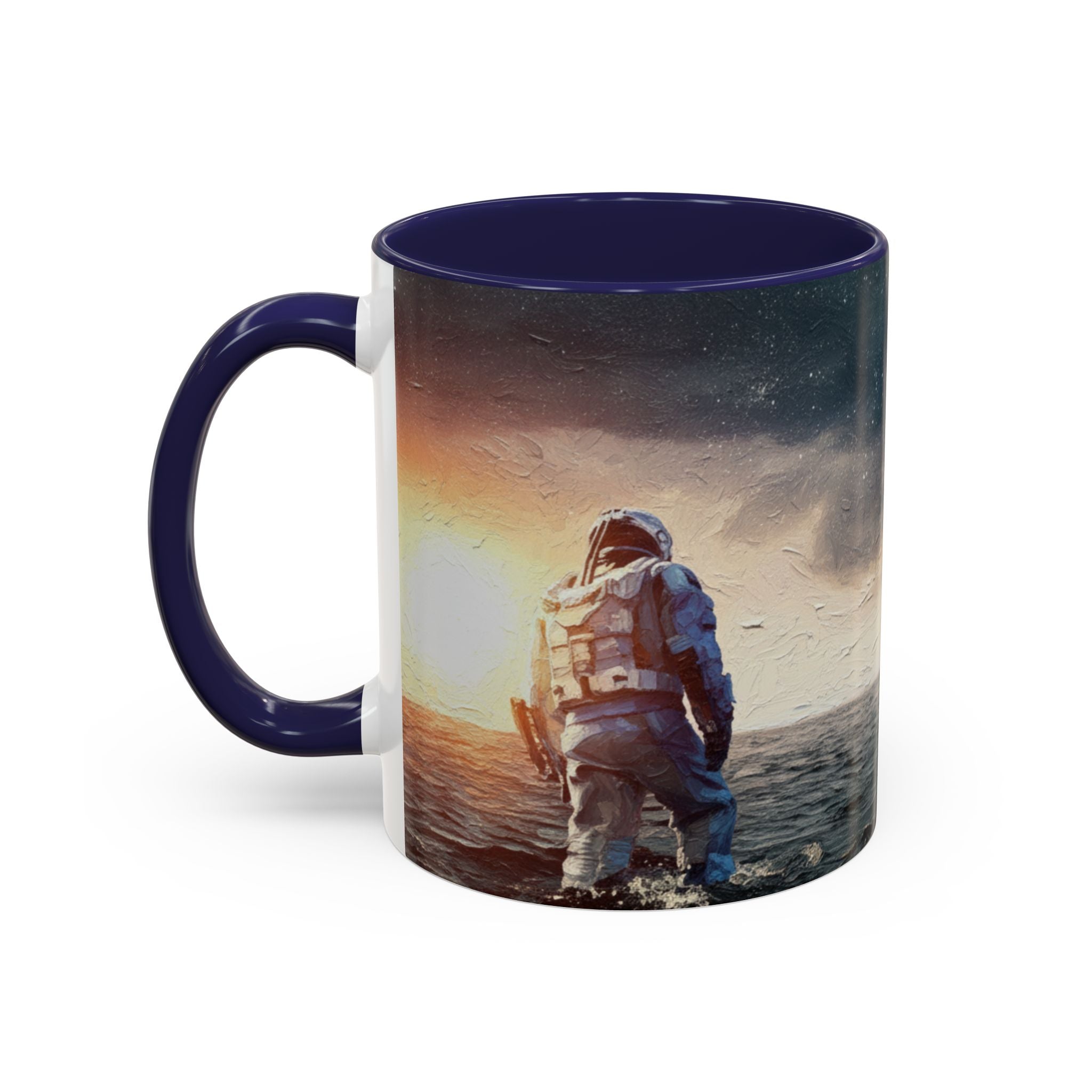 Interstellar Adventure Coffee Mug, Cosmic Mug for Space Lovers, Unique Gift for Astronauts, Artful Tea Cup, Perfect for Home or Office