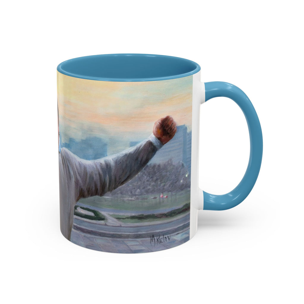 Mug, Rocky Inspired Boxing Fan Gift Coffee Cup, Sports Movie Fan Art, Balboa Knockout, Inspirational Unique Retro Film Collector,