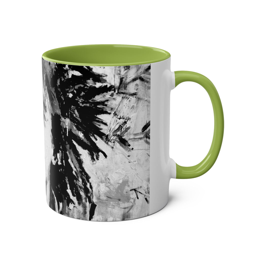 Bob Marley Abstract Two-Tone Coffee Mug – Reggae Music Fan Gift, 11oz
