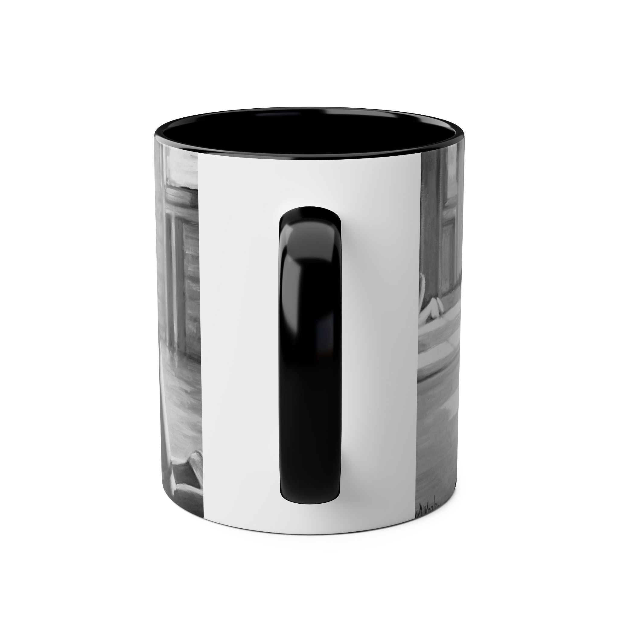 Dirty Dancing Scene  Abstract B&W Two-Tone Mug Cup, Novelty Ceramic Tea Cup, Unique Kitchen Drinkware, Home Decor Accent