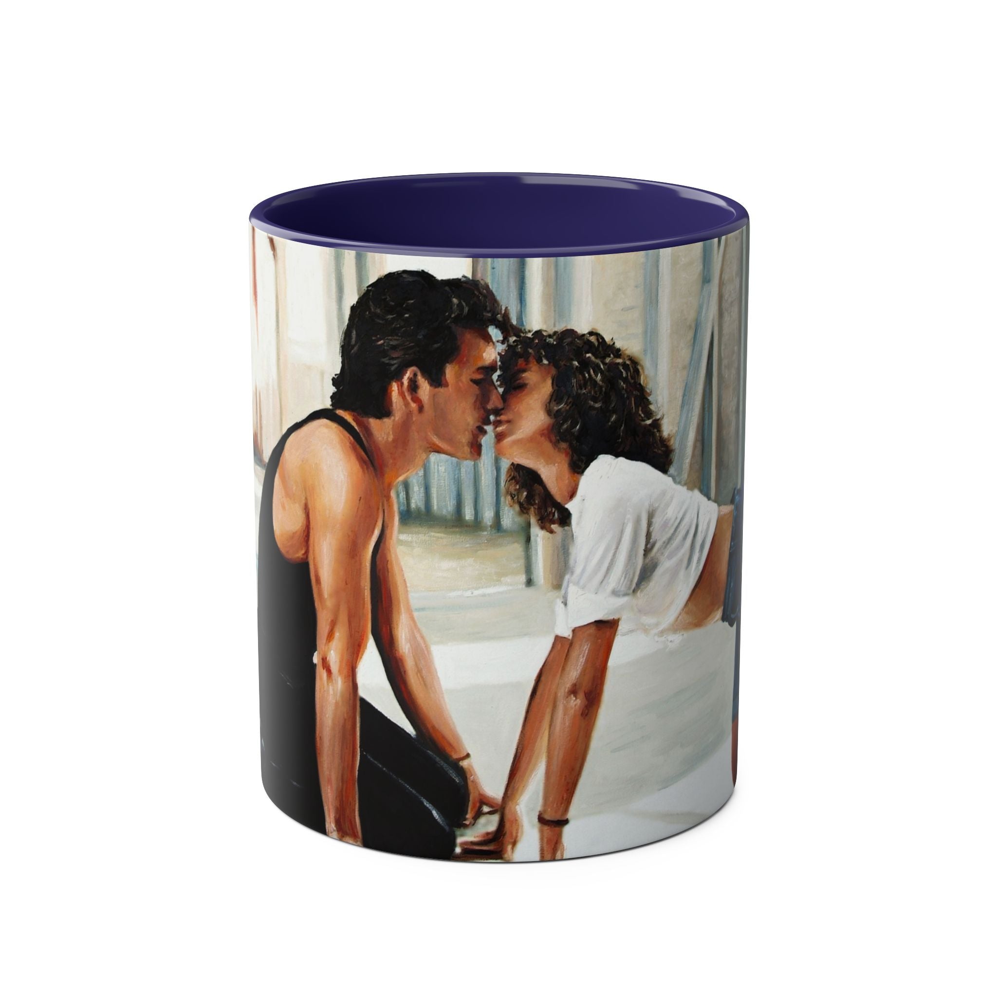 Dirty Dancing Abstract Tea Coffee Mug,  Two-Tone Ceramic Cup, Kitchen Decor, Gift