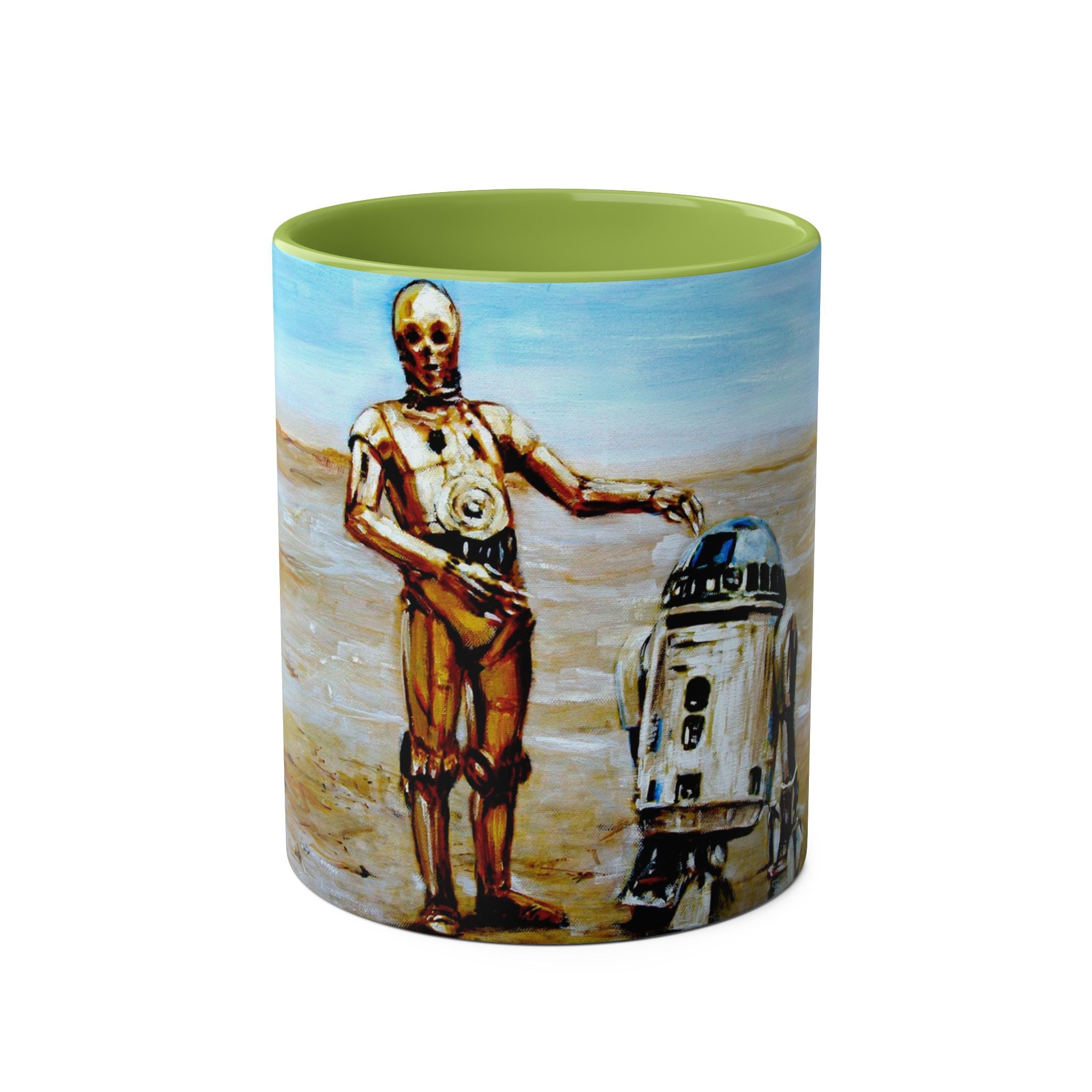 Starwars Abstract - Star Cutouts SC480 Official Star Wars The Droids R2-D2, C3P-O   Two-Tone Coffee Mugs, 11oz