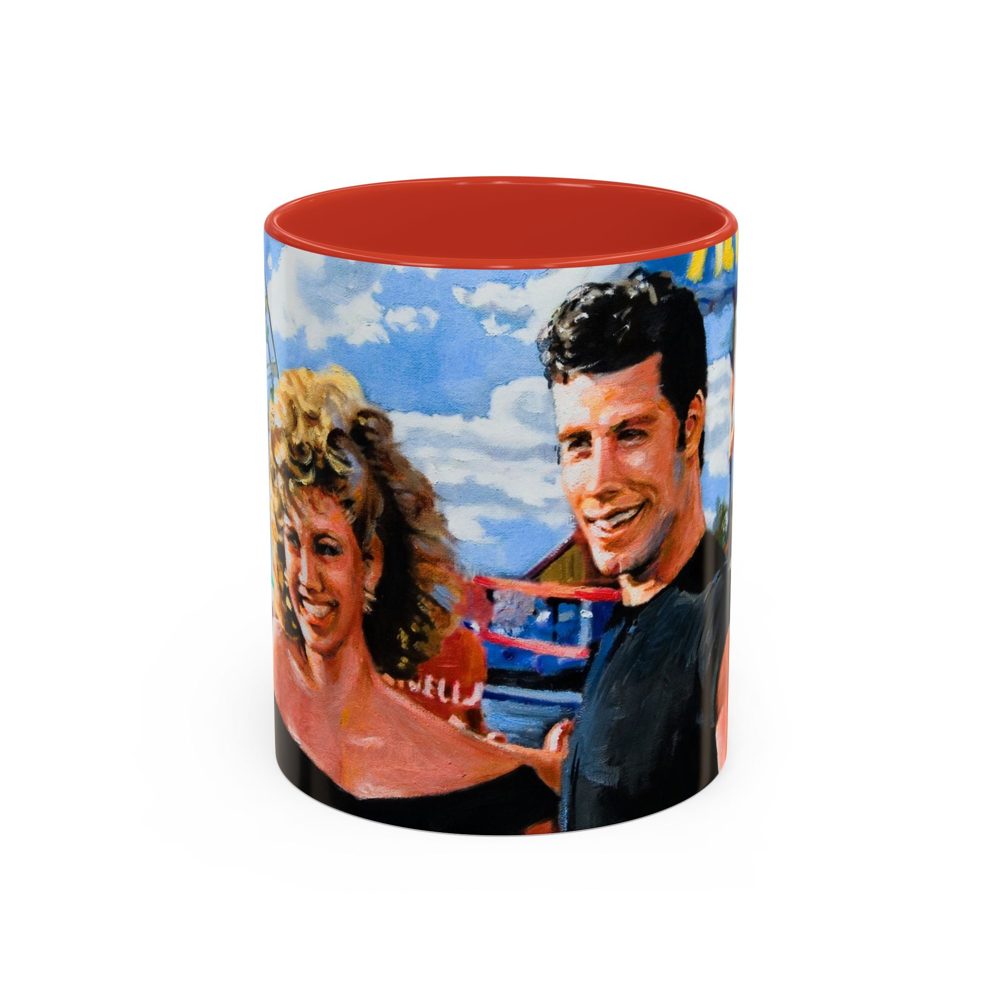 Grease Mug , Danny Zuko ,Sandy Olson , 50s Nostalgia Gift ,Retro Movie Lover, Pink Ladies Fan , Novelty Ceramic Cup