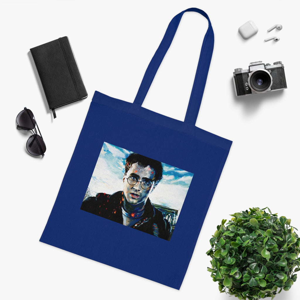 Wizard Academy Fantasy Magic Gift for Book Lovers  Cotton Tote Bag Eco-Friendly Shopping Tote, Book Lover's Accessory, Unique School Bag
