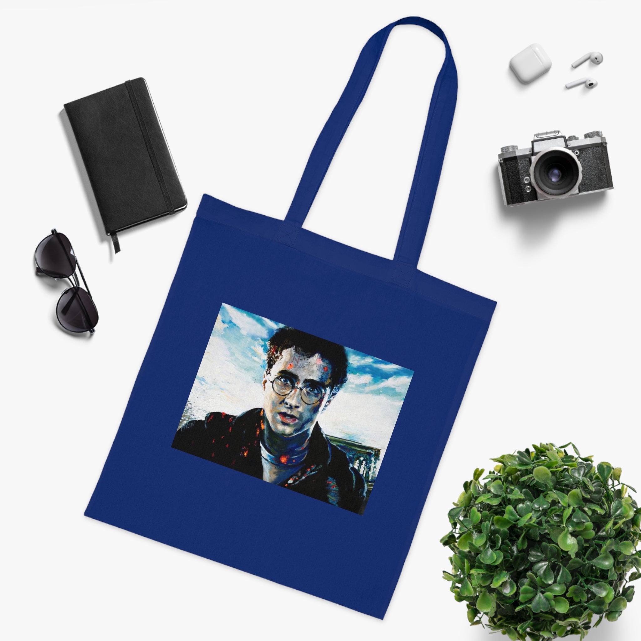 Wizard Academy Fantasy Magic Gift for Book Lovers  Cotton Tote Bag Eco-Friendly Shopping Tote, Book Lover's Accessory, Unique School Bag