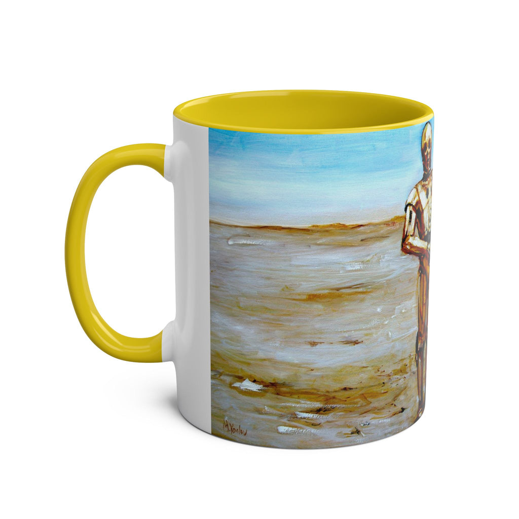 Starwars Abstract - Star Cutouts SC480 Official Star Wars The Droids R2-D2, C3P-O   Two-Tone Coffee Mugs, 11oz
