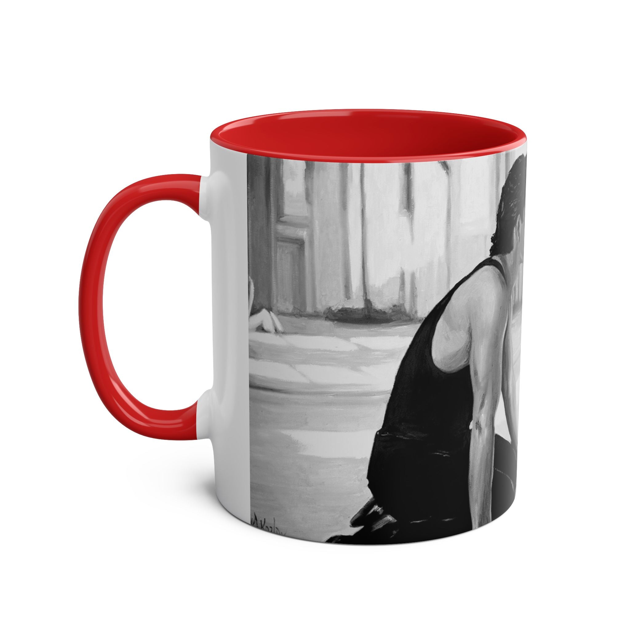 Dirty Dancing Scene  Abstract B&W Two-Tone Mug Cup, Novelty Ceramic Tea Cup, Unique Kitchen Drinkware, Home Decor Accent