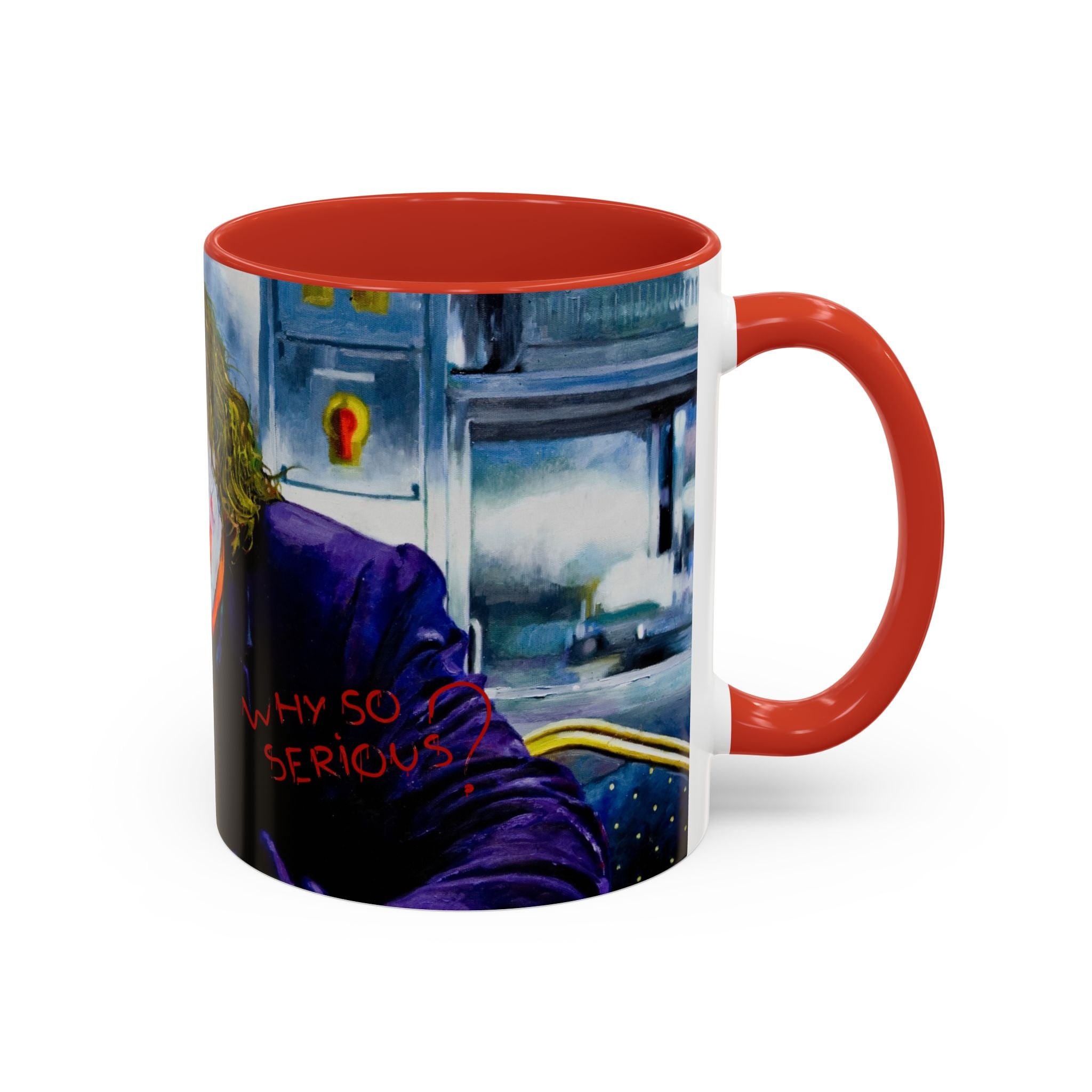 Dark Clown Villain Mug Hand-Painted Style Fan Art Pop Culture Coffee Cup  Comic Inspired Gift