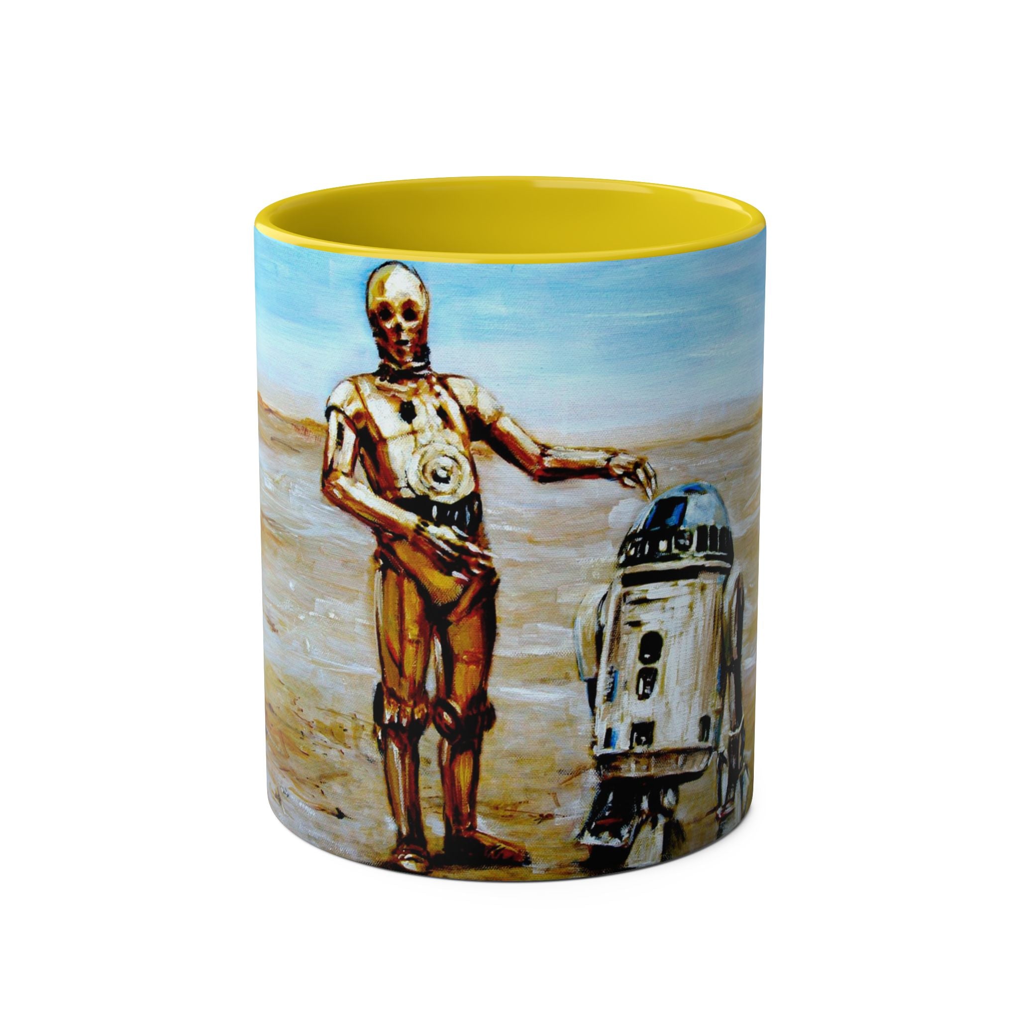 Starwars Abstract - Star Cutouts SC480 Official Star Wars The Droids R2-D2, C3P-O   Two-Tone Coffee Mugs, 11oz
