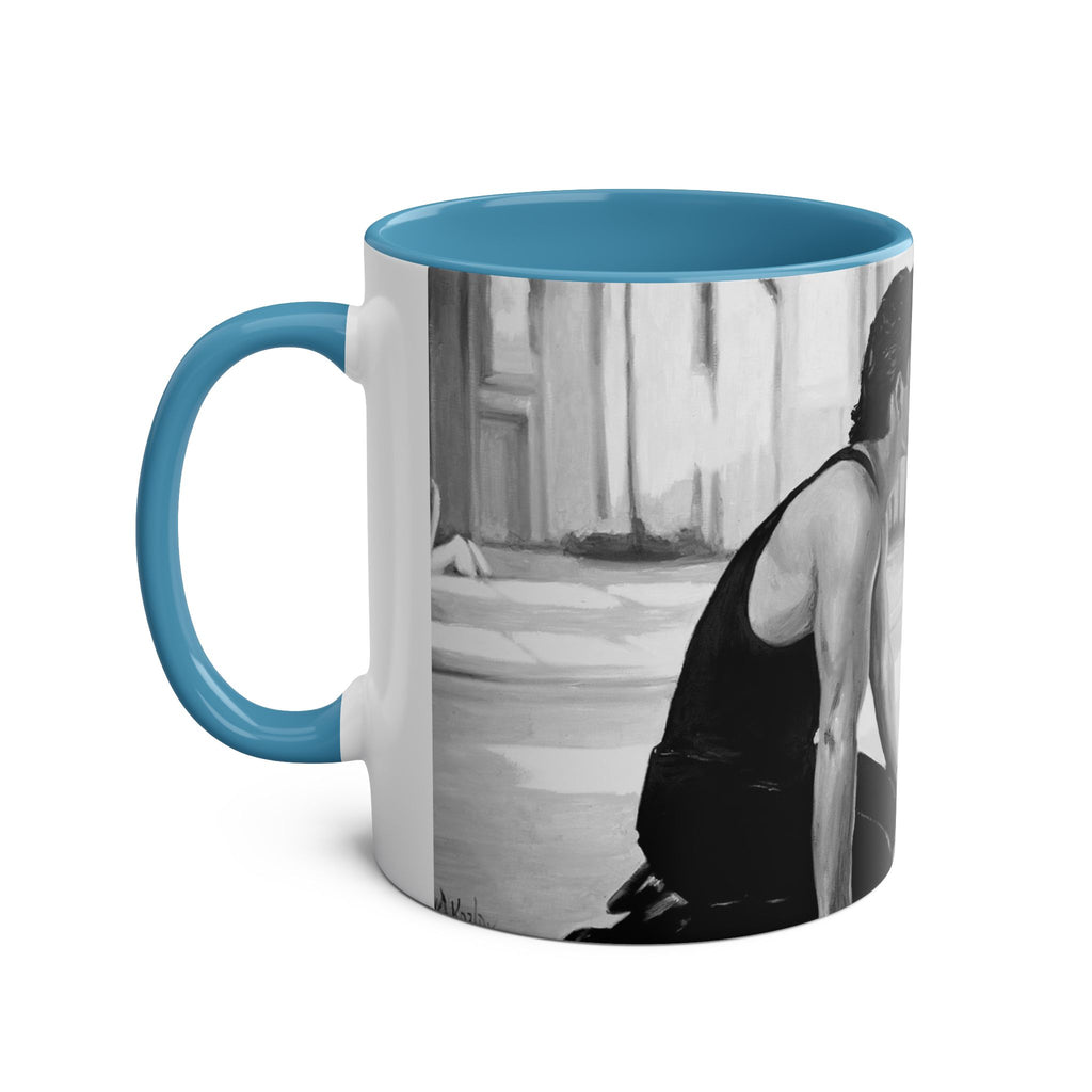 Dirty Dancing Scene  Abstract B&W Two-Tone Mug Cup, Novelty Ceramic Tea Cup, Unique Kitchen Drinkware, Home Decor Accent