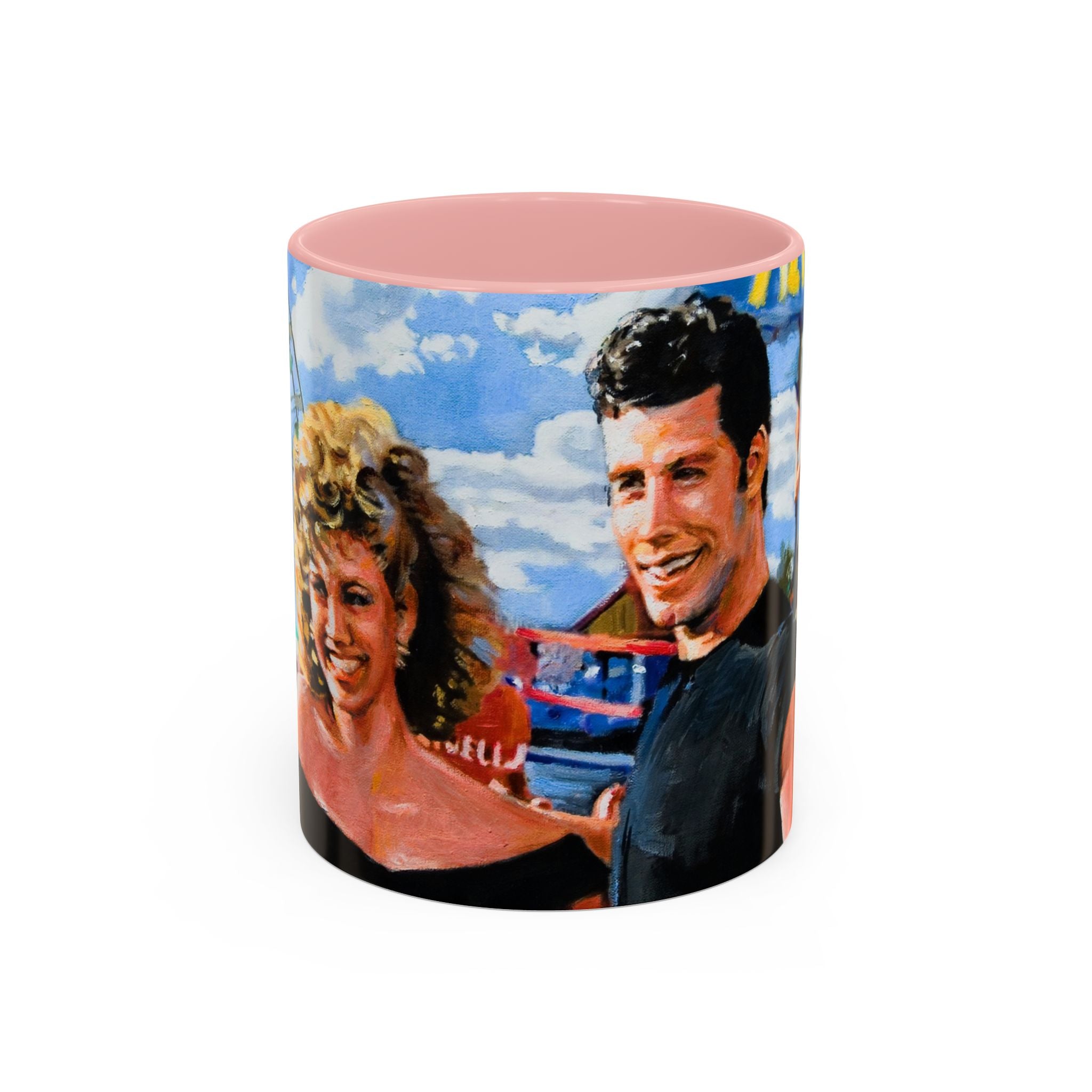 Grease Mug , Danny Zuko ,Sandy Olson , 50s Nostalgia Gift ,Retro Movie Lover, Pink Ladies Fan , Novelty Ceramic Cup