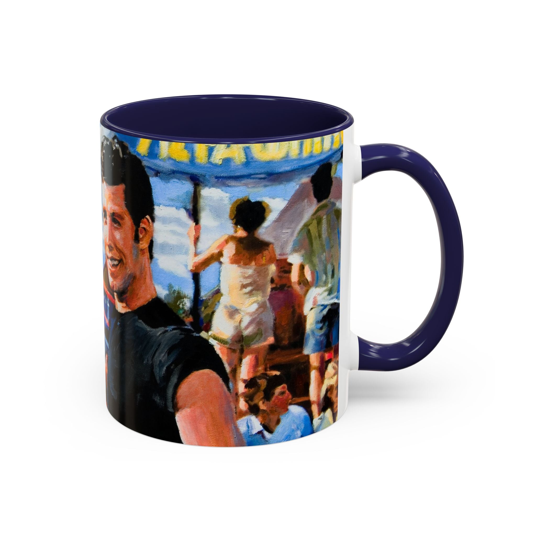 Grease Mug , Danny Zuko ,Sandy Olson , 50s Nostalgia Gift ,Retro Movie Lover, Pink Ladies Fan , Novelty Ceramic Cup