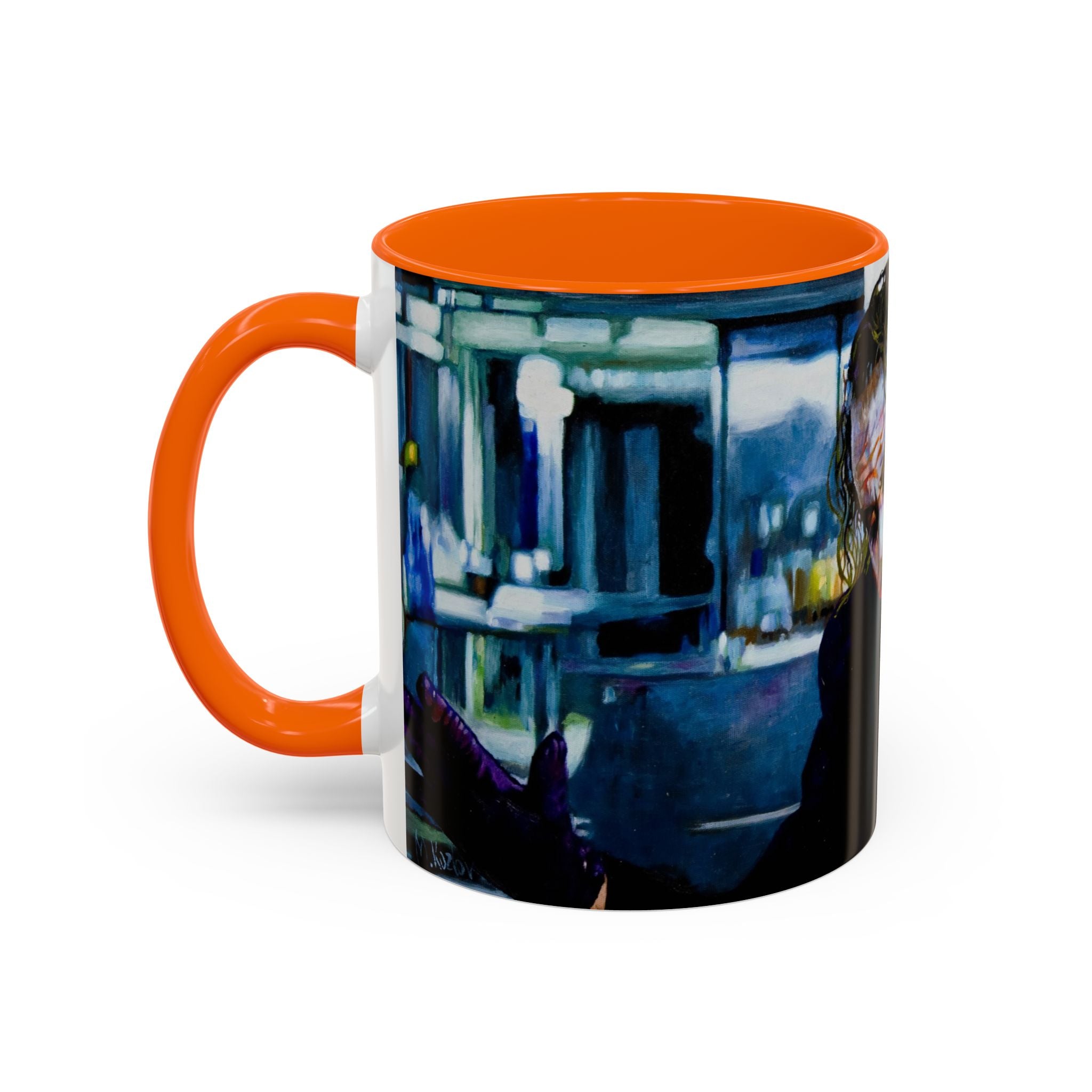 Dark Clown Villain Mug Hand-Painted Style Fan Art Pop Culture Coffee Cup  Comic Inspired Gift