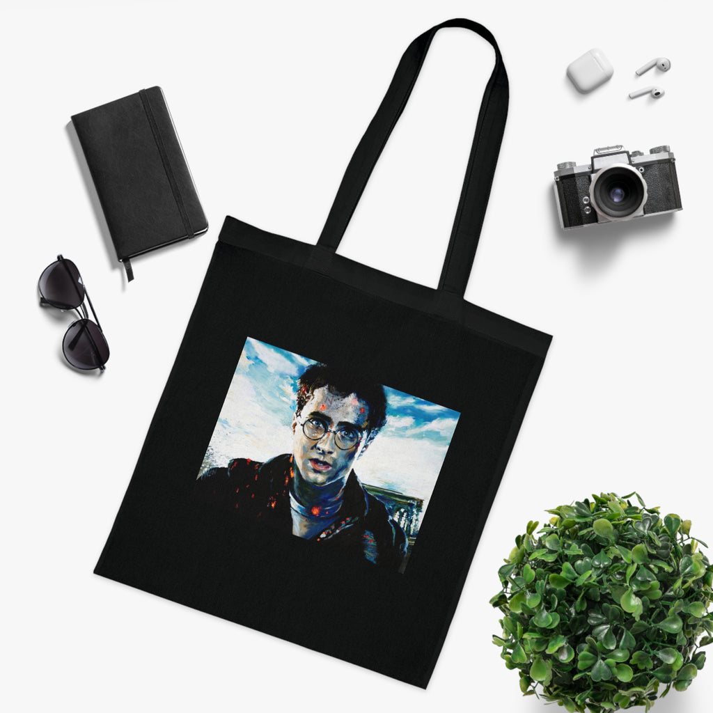 Wizard Academy Fantasy Magic Gift for Book Lovers  Cotton Tote Bag Eco-Friendly Shopping Tote, Book Lover's Accessory, Unique School Bag